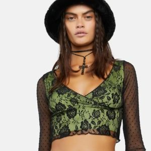 dELiA*s by Dolls Kill Off The Path Long Sleeve Crop Top